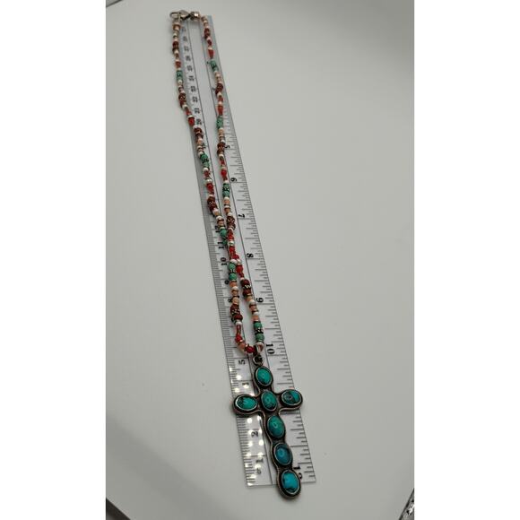 Turquoise Beaded Cross - Picture 4 of 7